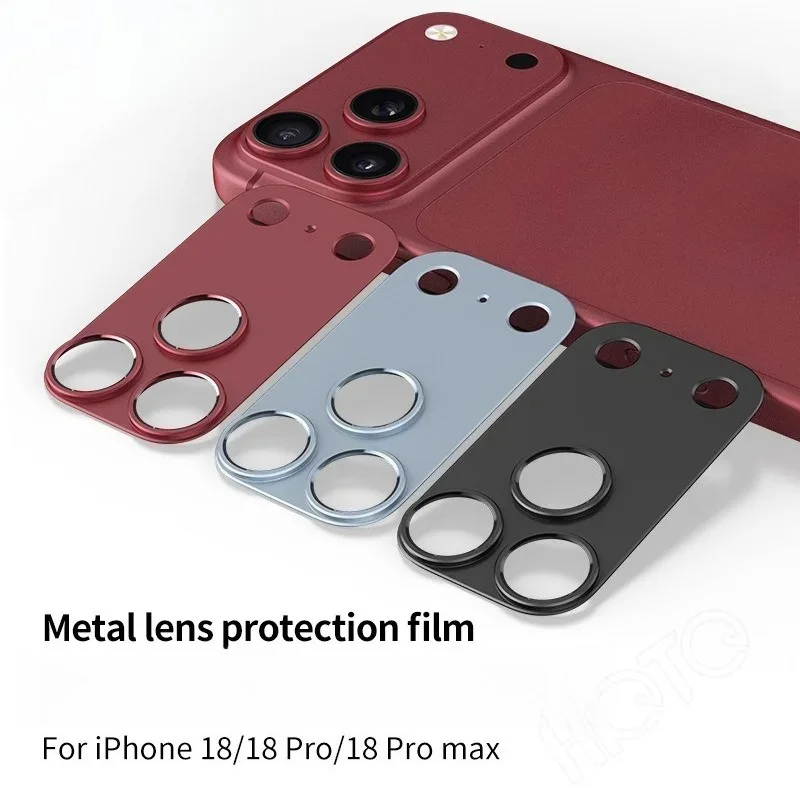 Aluminum Metal Rear Camera Lens Protector Cap For iPhone 18/17 ProMax Hollow Anti Scratch Anti Fall Frosted Lens Cover Ring Film