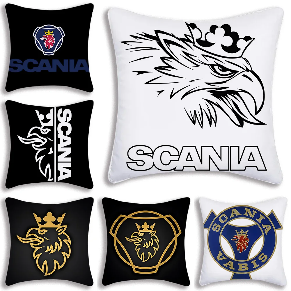 Pillow Covers Cartoon Sofa Decorative Home Double-sided Printing Short Plush Cute Cushion Cover S-S-Scanias