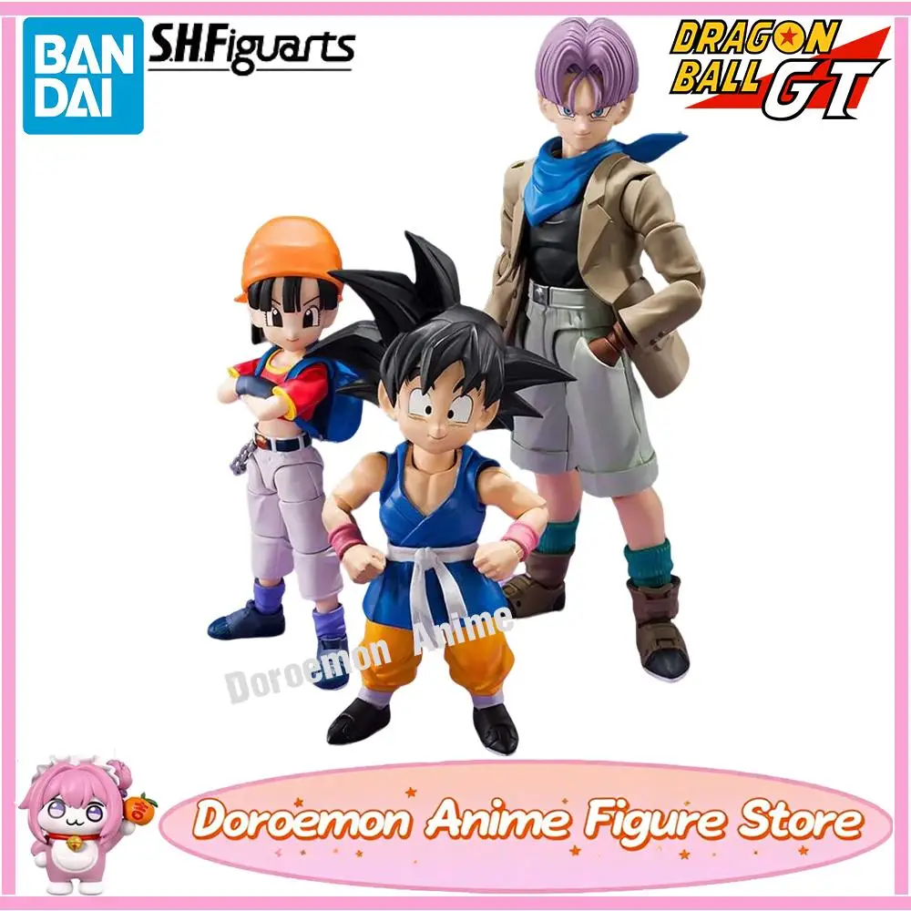 

В наличии оригинальные Bandai S.h.figuarts Dragon Ball GT Trunks Pan Son Goku Коллекционные аниме-фигурки подарки модель игрушки