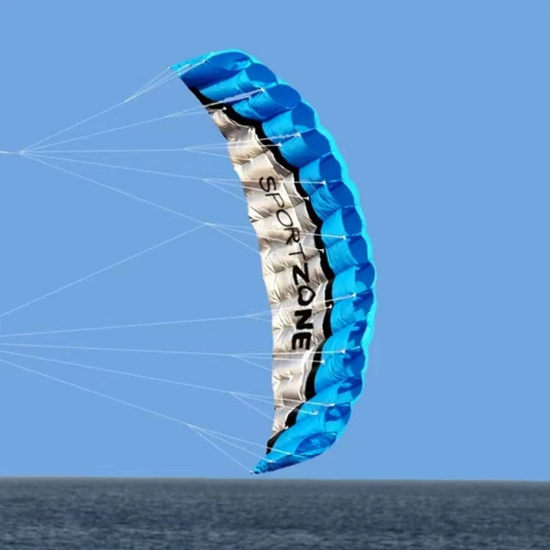 Gratis Verzending 2.5M Grote Dual Line Stunt Sport Zachte Vlieger Met Control Bar Kitesurfen Buiten Speelgoed Vliegen Professionele Vliegers Plezier