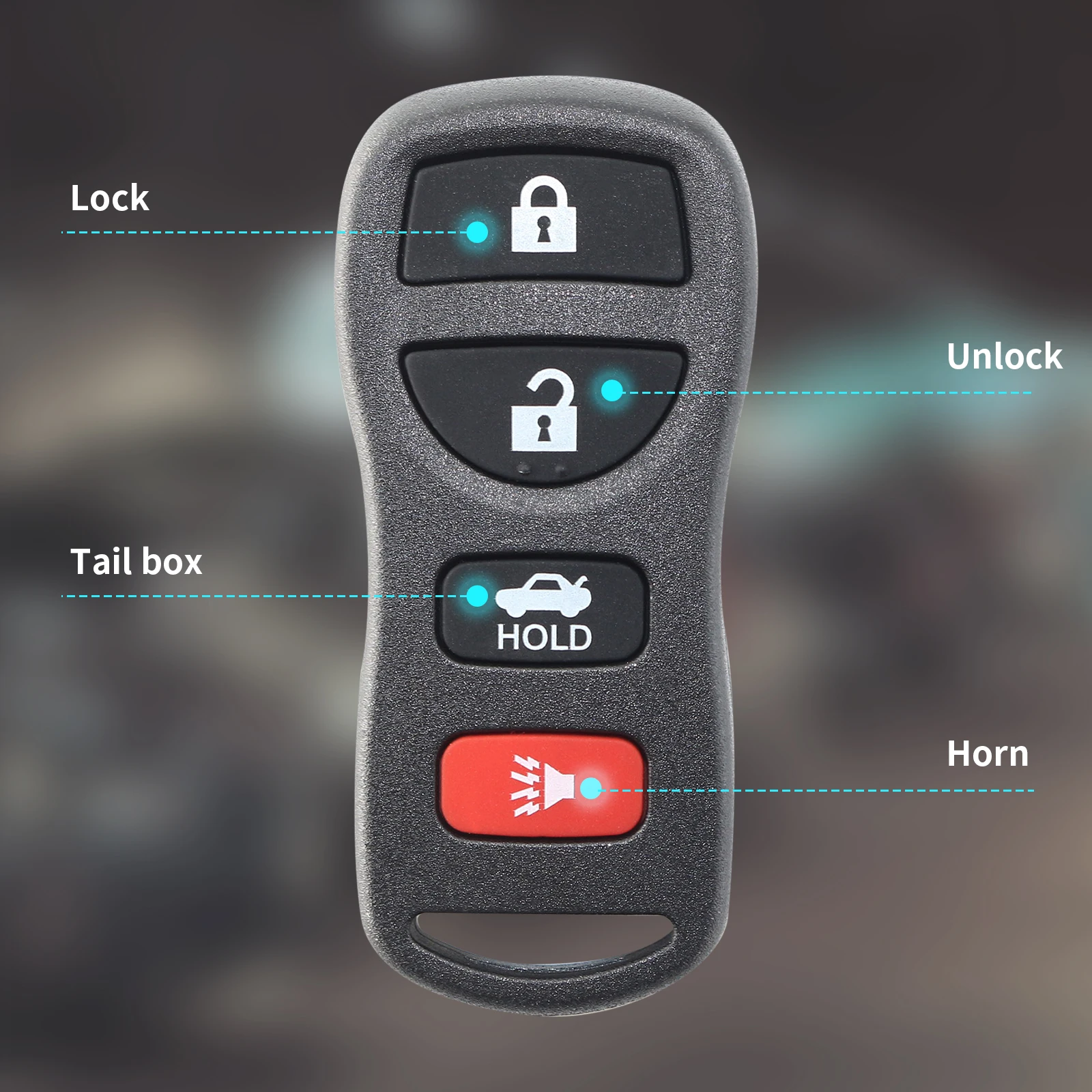 Black 3/4 Button Key Shell No Circuit Board Car Remote Keyless Fob for Nissan 350Z Armada Infiniti EX35 FX35 G35 I35 Q45 QX56