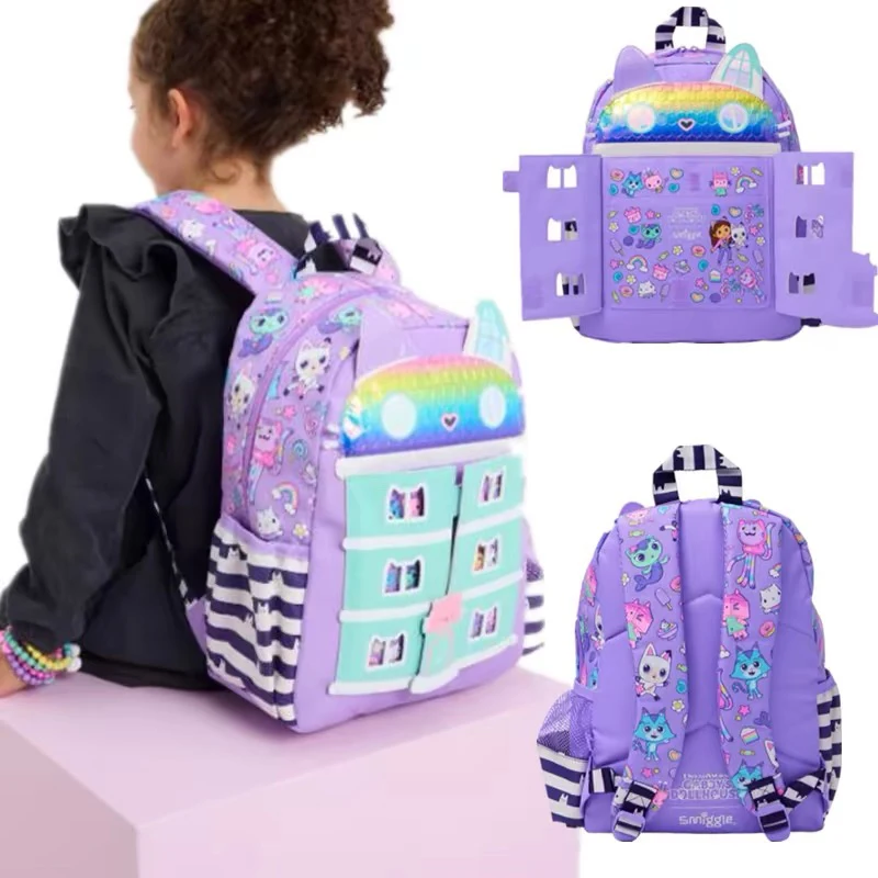 New Original Australia Smiggle Children Schoolbag Girl Gabby Shoulder Backpack Meal Bag Modeling Bags 14 Inch New Semester Gifts image 2