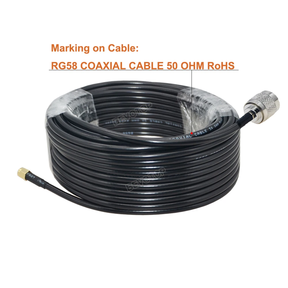 1PCS N to SMA RG58 Cable N Male Female to SMA/ RP-SMA Male RF Coax RG-58 Pigtail 3G 4G 5G LTE Antenna Extension Jumper 10CM~30M