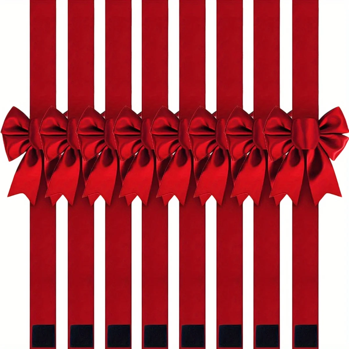 2 nœuds de Noël rouges, nœuds texturés prêts à l'emploi pour les cuisines domestiques, les présentoirs d'entrée, les mariages rouges et les célébrations d'anniversaire