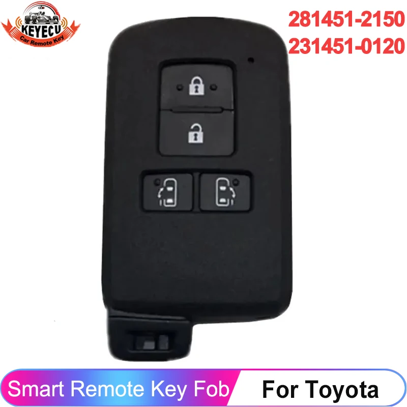 KEYECU 4 Buttons Board ID: 231451-0120 281451-2150 For Toyota Alphard Vellfire Esquire Noah Sienta Voxy Car Key Smart Remote Fob