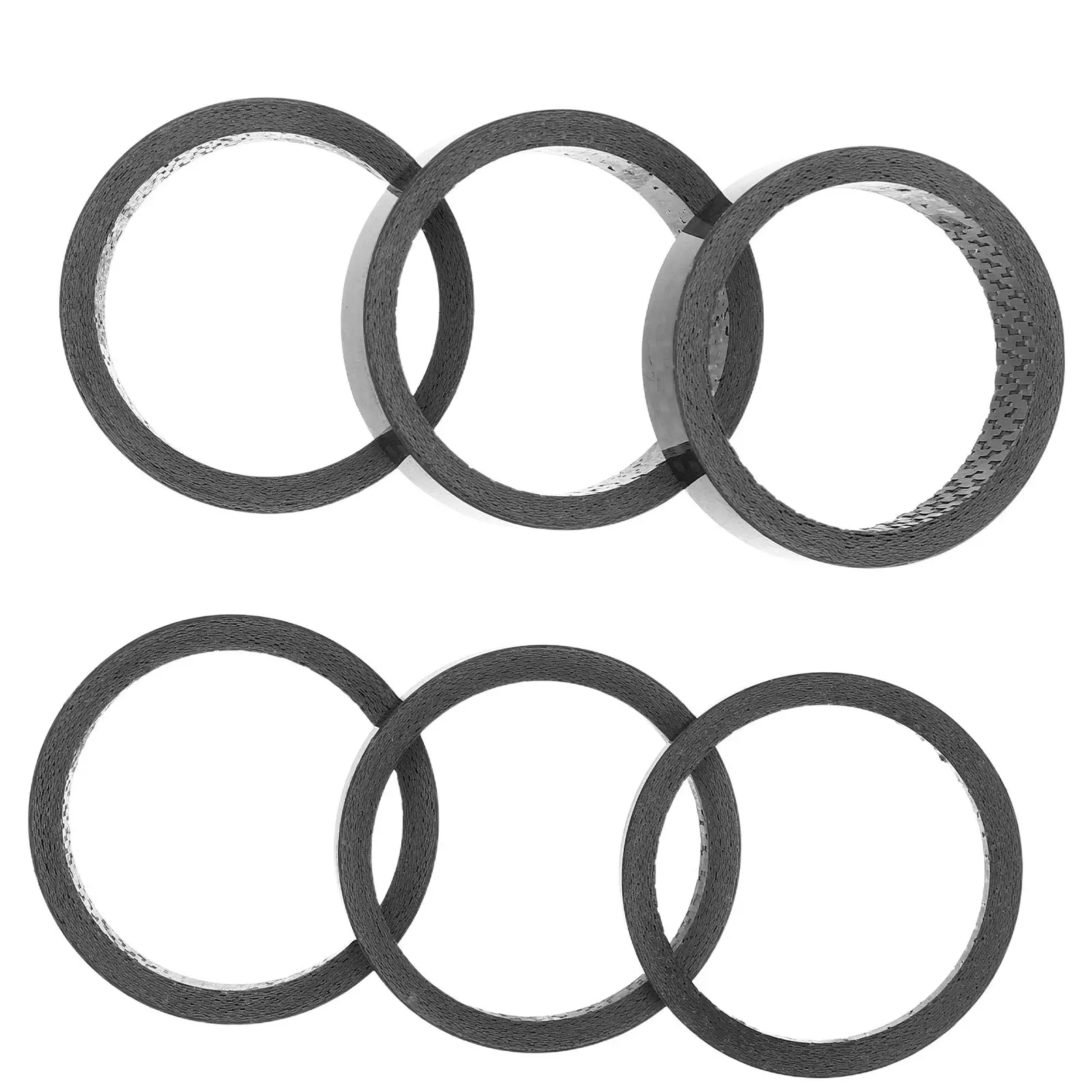 

6Pcs Carbon Fiber Headset Spacers Versatile Fork Height Adjustment Compatible with Mountain Road Bikes Easy Install Bike Parts