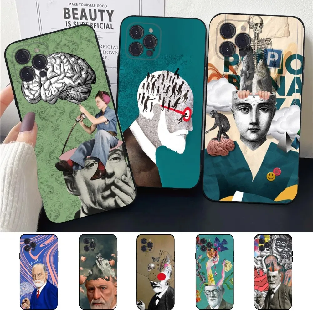 S-Sigmund psychoanalysis Freud   Phone Case For Apple iPhone 15,14,13,12,11,XS,XR,X,8,7,Pro,Max,Plus,mini Silicone Black Cover