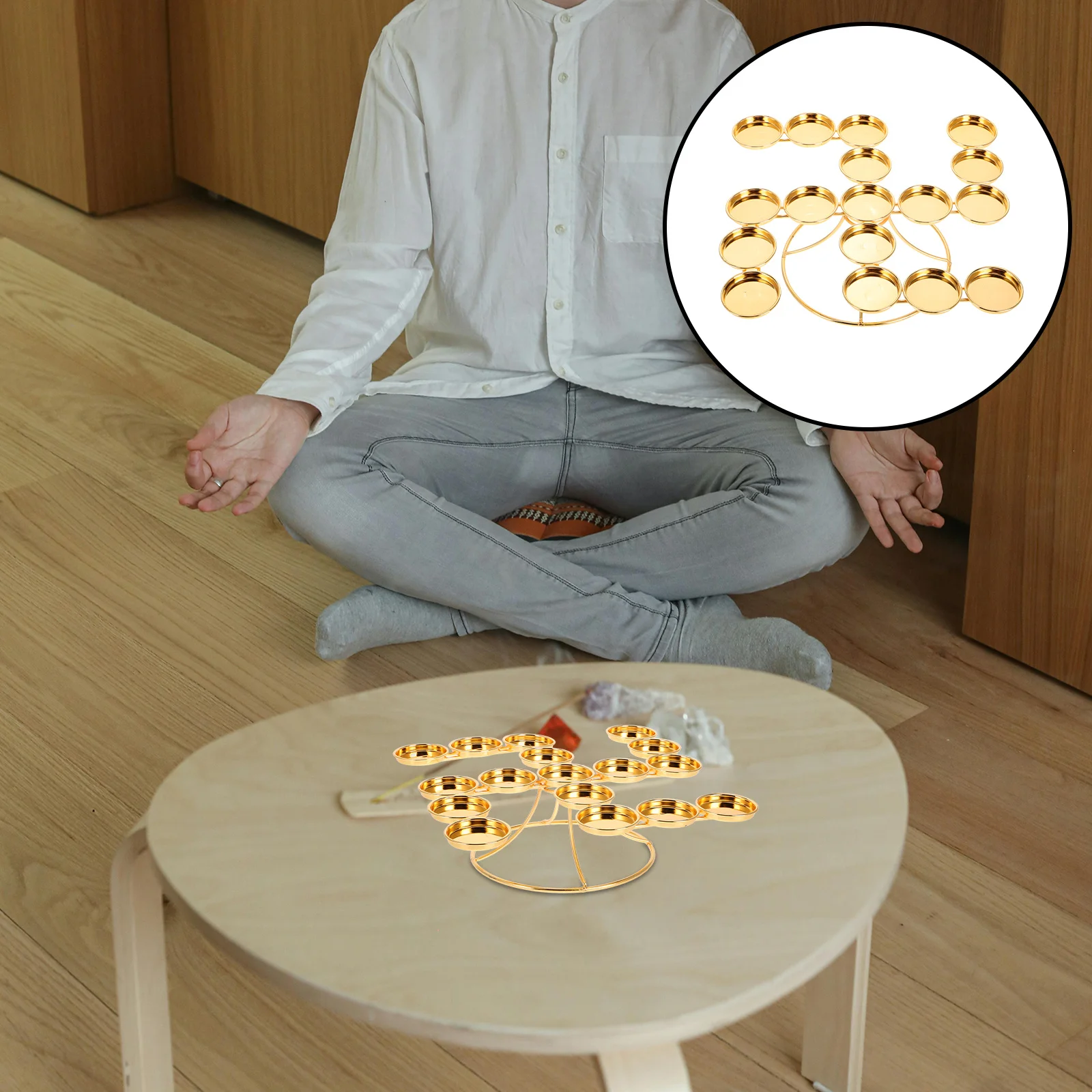 

1 Set Round Butter Lamp Holder Handcrafted Brass Oil Stand For Buddhist Temple Home Altar Meditation Decorative Tealight