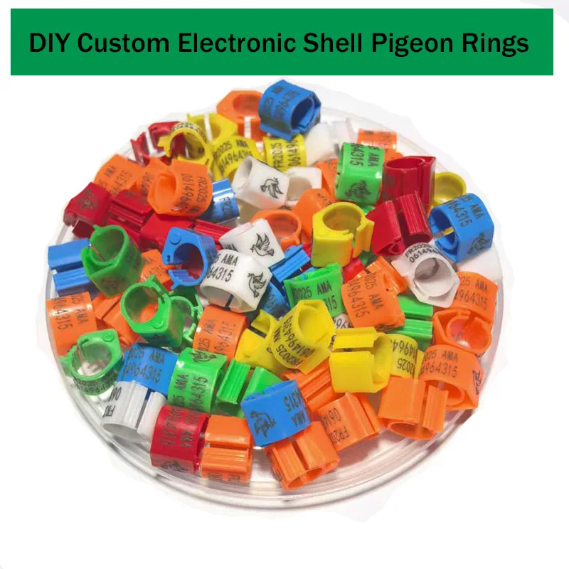 

100Pcs Customized Engraved Pigeon Leg Bands Simulation Electronic Pigeon Rings with Name/Number for pigeon Racing Identification
