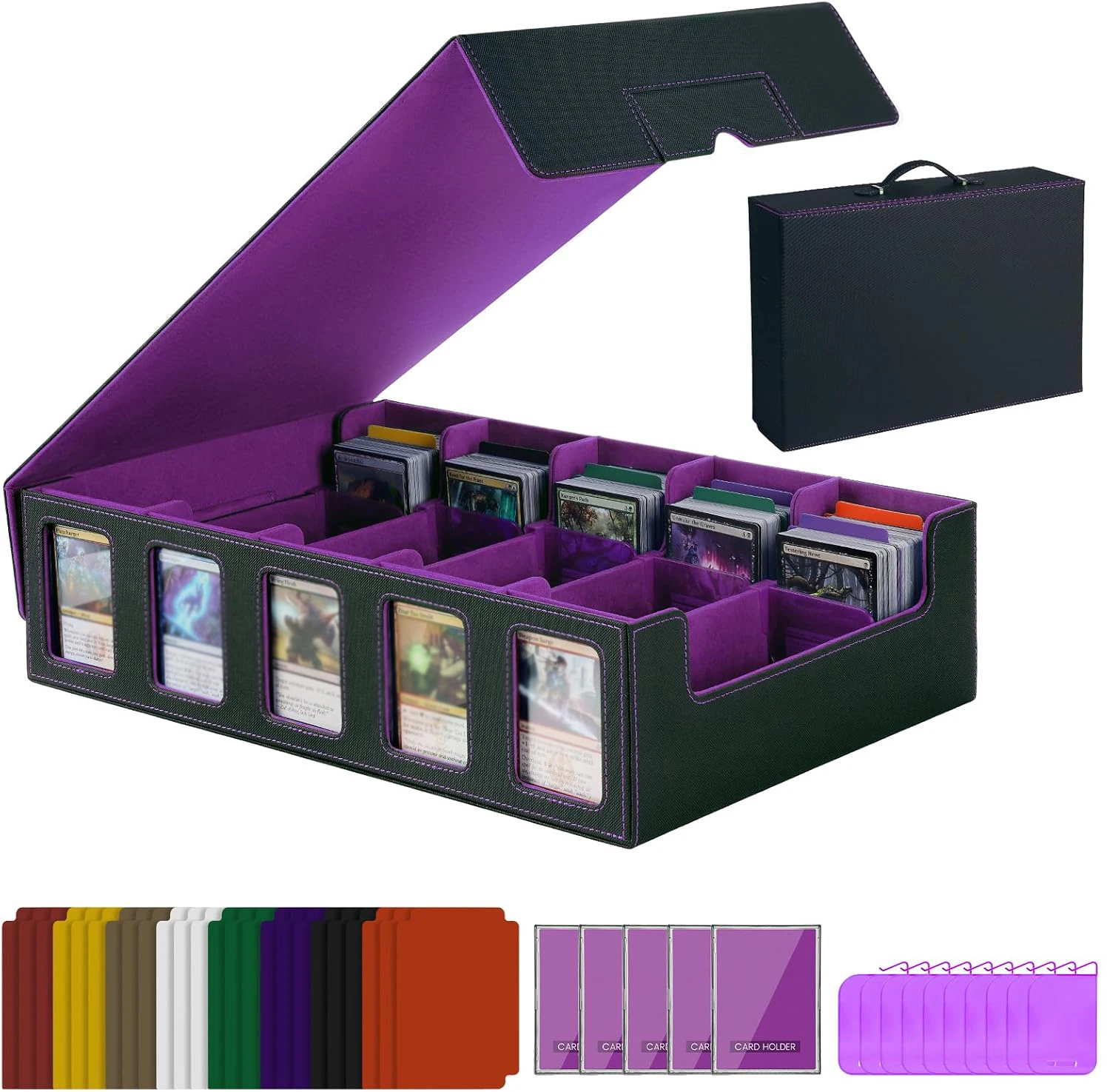 new-row-4000-trading-card-storage-box-with-handle-and-commander-display-sports-card-commander-deck-box