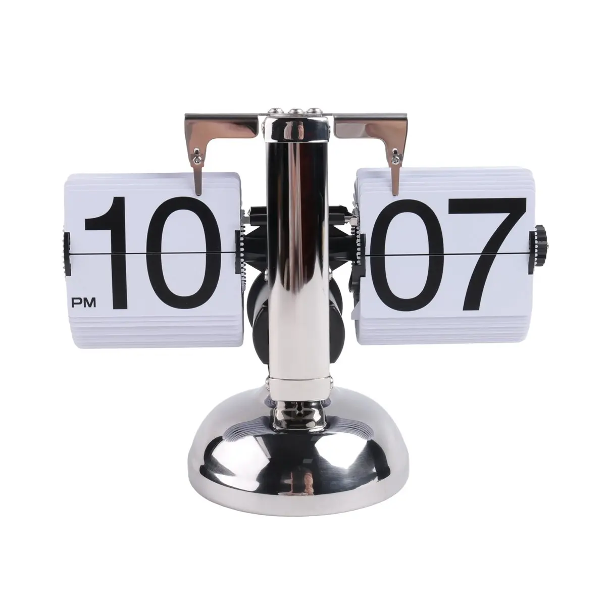 【STABLE QUALITY】Flip Digital Clock -Small Scale Table Clock Retro Flip Clock Flip Internal Gear Operated Quartz Clock One Leg Cl