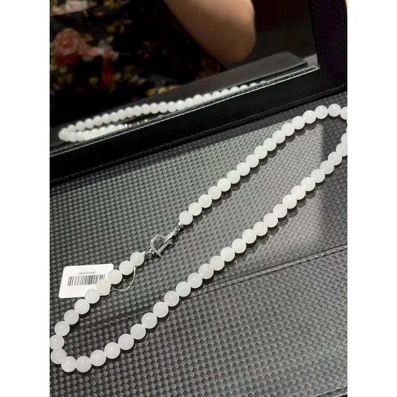 Natural Hotan Necklace, Old Material White Jade Plain Pendant