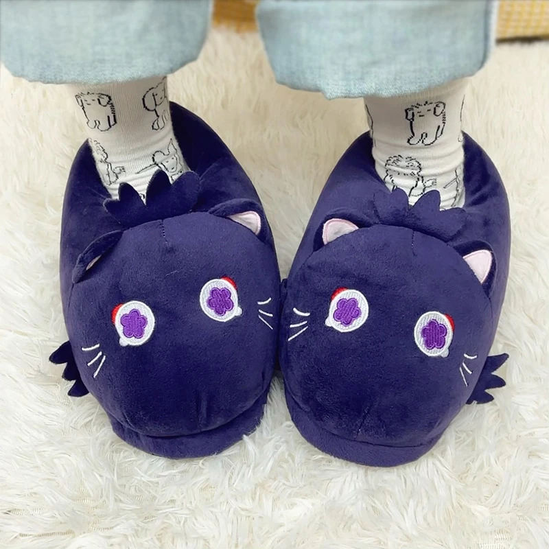 Genshin Impact Wanderer  Cotton Slippers Full Package Thick Sole Female Fall And Winter Cartoon Slippers Gift