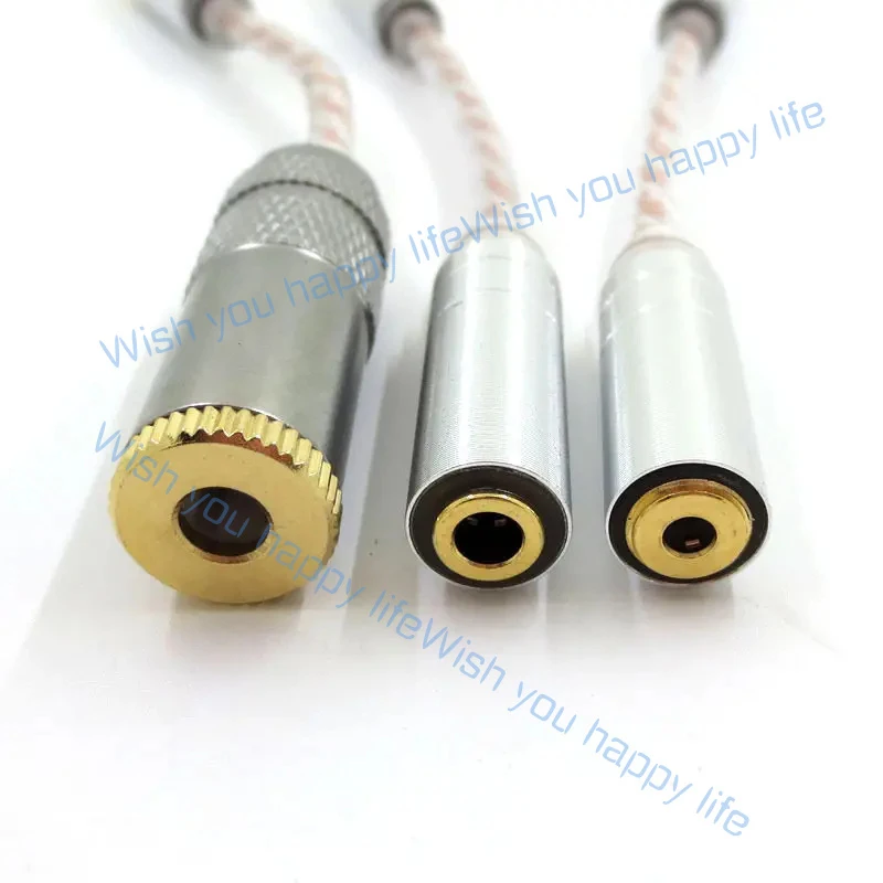4.4mm Balanced Male to 3.5/2.5 mm Female Headphone Adapter Cable 4.4 to 3.5 to 2.5 Balanced Conversion for HiFiman Audio Cable