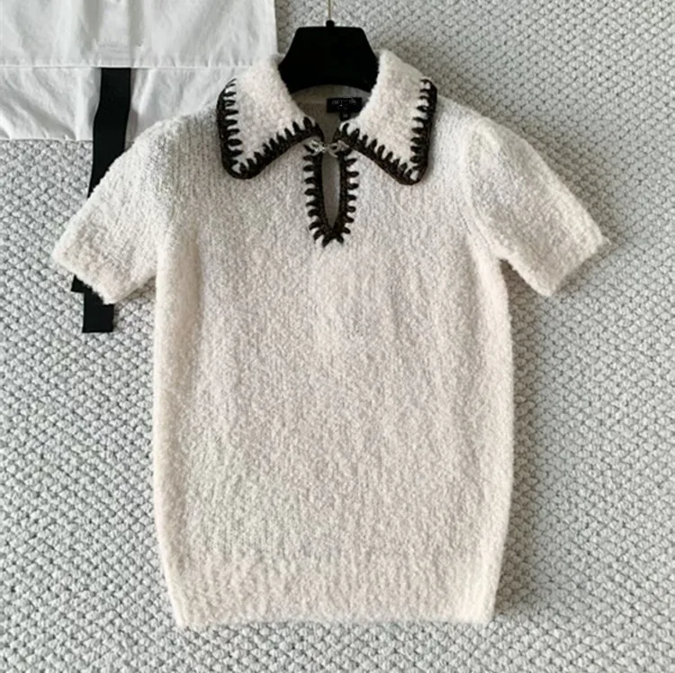 تخصيص شتاء جديد 2025 أنماط من الملابس النسائية الأوروبية والأمريكية قصيرة الأكمام التلبيب الكشمير محبوك سترة #2