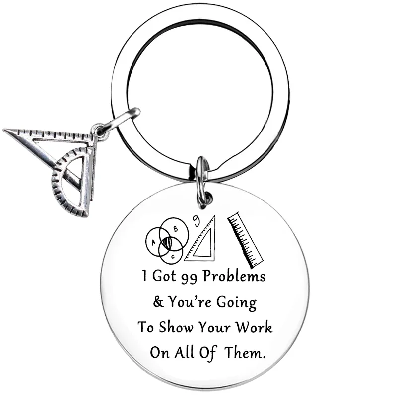 Math Teacher Keychain Thanksgiving Gifts Math Instructor Teachers Key Rings Math teacher gifts