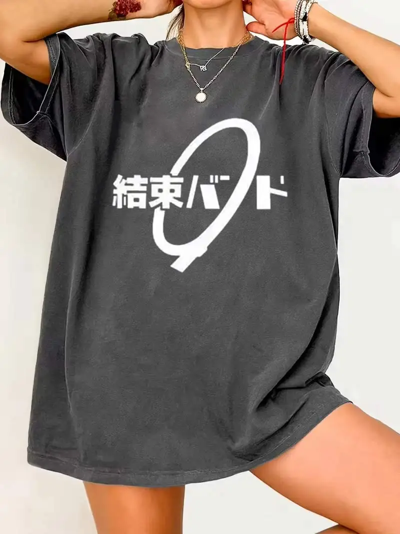 Women Vintage Kessoku Band Rock Music Gift Loose T-Shirt Tee Men Oversized Cotton Casual Harajuku Summer Short Sleeve Streetwear