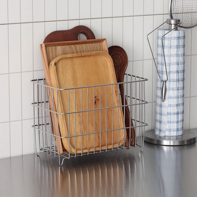 

Kitchen Desktop Drain Basket 304 Stainl Steel Fruit Vegetable Storage Basket Cosmetic Storage Frame Ins Sle Organizer