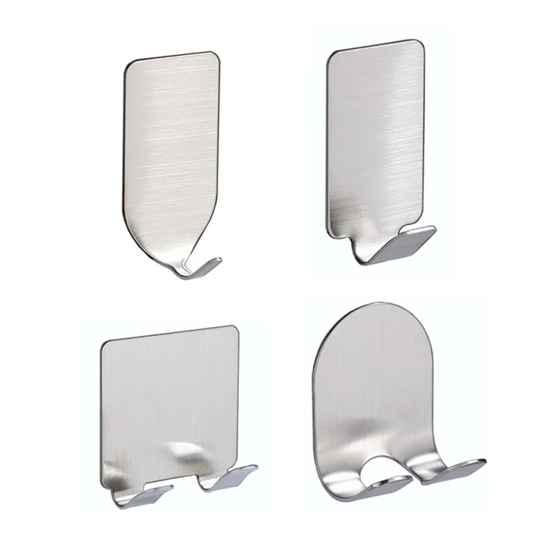 الفولاذ المقاوم للصدأ الحلاقة قوس للرجال ماكينة حلاقة حامل الرف الحمام الحلاقة حامل جدار لاصق تخزين هوك المطبخ شماعات الرف #6