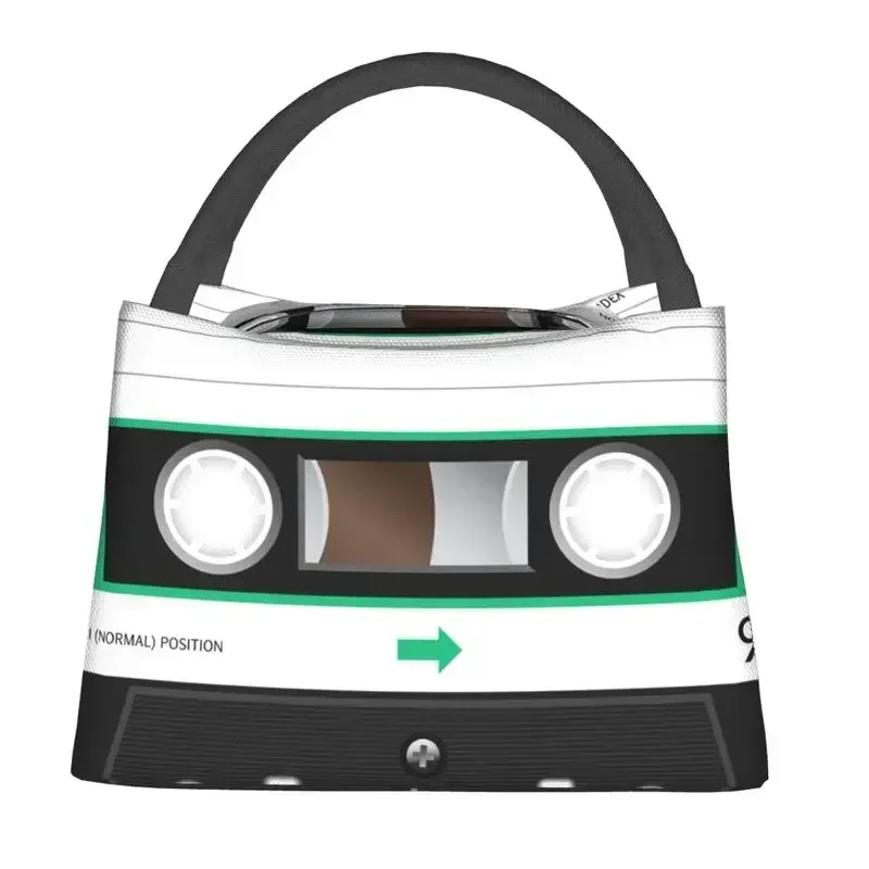 Custom Cassette Music Tape Lunch Bags Men Women Thermal Cooler Insulated Lunch Box for Office Travel