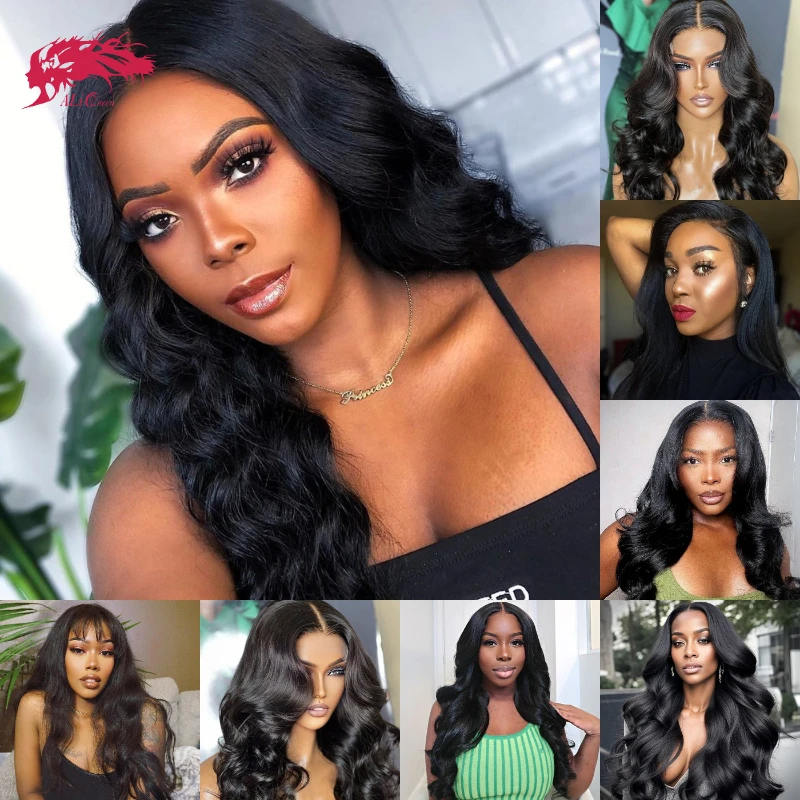 Ali Queen Body Wave koronkowa peruka z przodu 13x4 13x6 Indina włosy dziewicze ludzkie włosy koronkowe zamknięcie peruka bezklejowa 180% gęstość