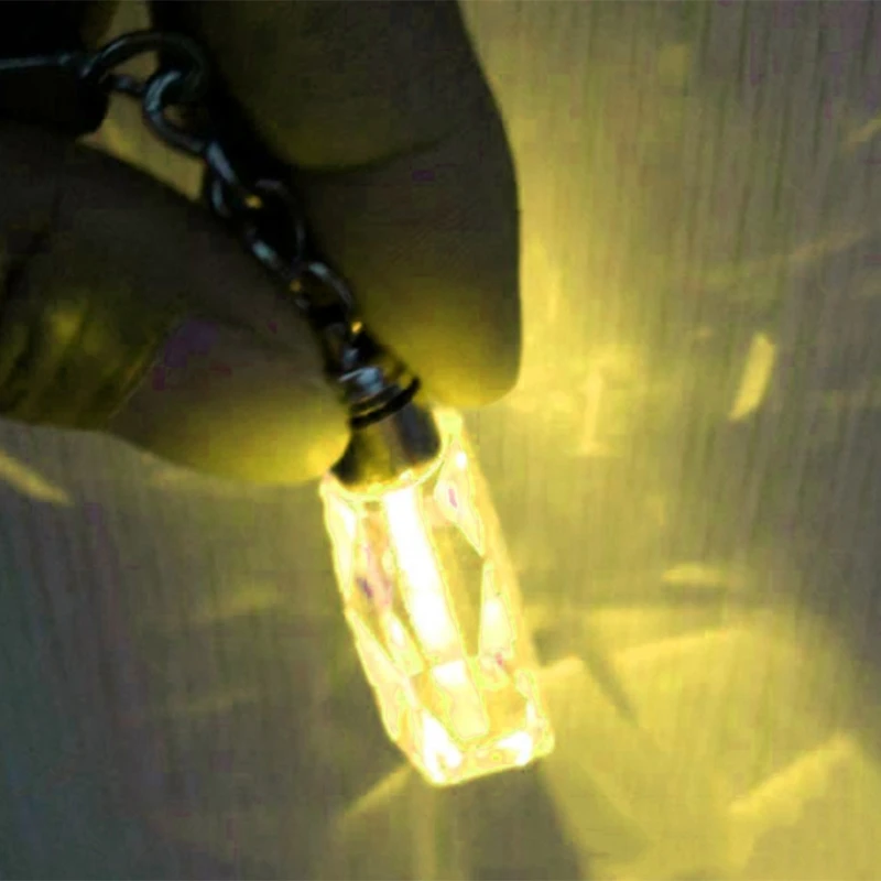 LED Car for Key Ring Made Glass Keychain Good Gift for Family Friend