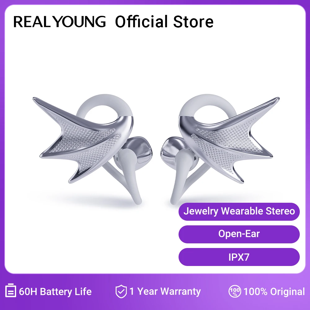 سماعات أذن لاسلكية REAL YOUNG H700 JWS صوت عالي الدقة QCC3091 aptX معزز جهير التكيف 40 ساعة وقت اللعب تطبيق AI #1