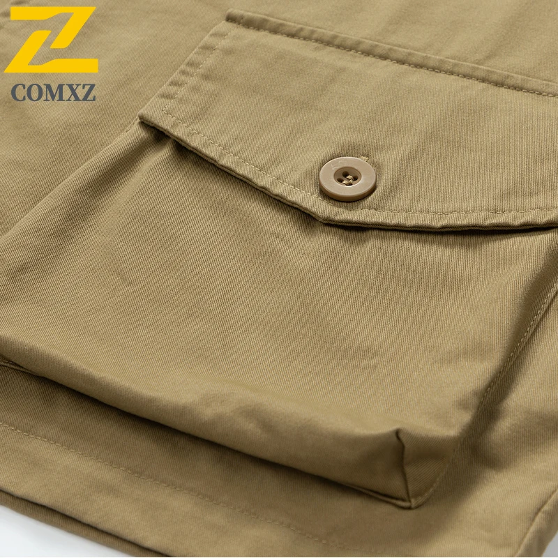 Outdoor Men's Fishing Vest Retro Tooling Style Sleeveless Vests Thin Adventure Reporter Multi-Pocket Work Loose Waistcoat 2025