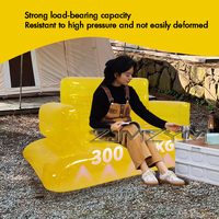 Living Room Furniture Transparent PVC Inflatable Sofa Bean Bag Lazy Couch Clear Chair Lounger For Couples Holds,Inflatable Chair