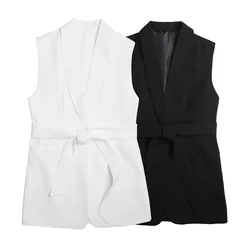 Kar&Otza Summer New Product French Commuting Style Versatile Waist cinching and slimming Collar tied up suit vest