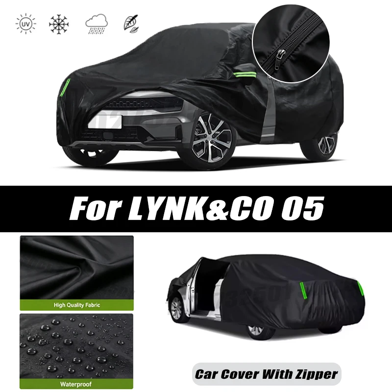 For LYNK&CO 05 Car Covers Outdoor Waterproof Sun Rain Snow Protection UV Car Zipper Design Car Cover Accessories
