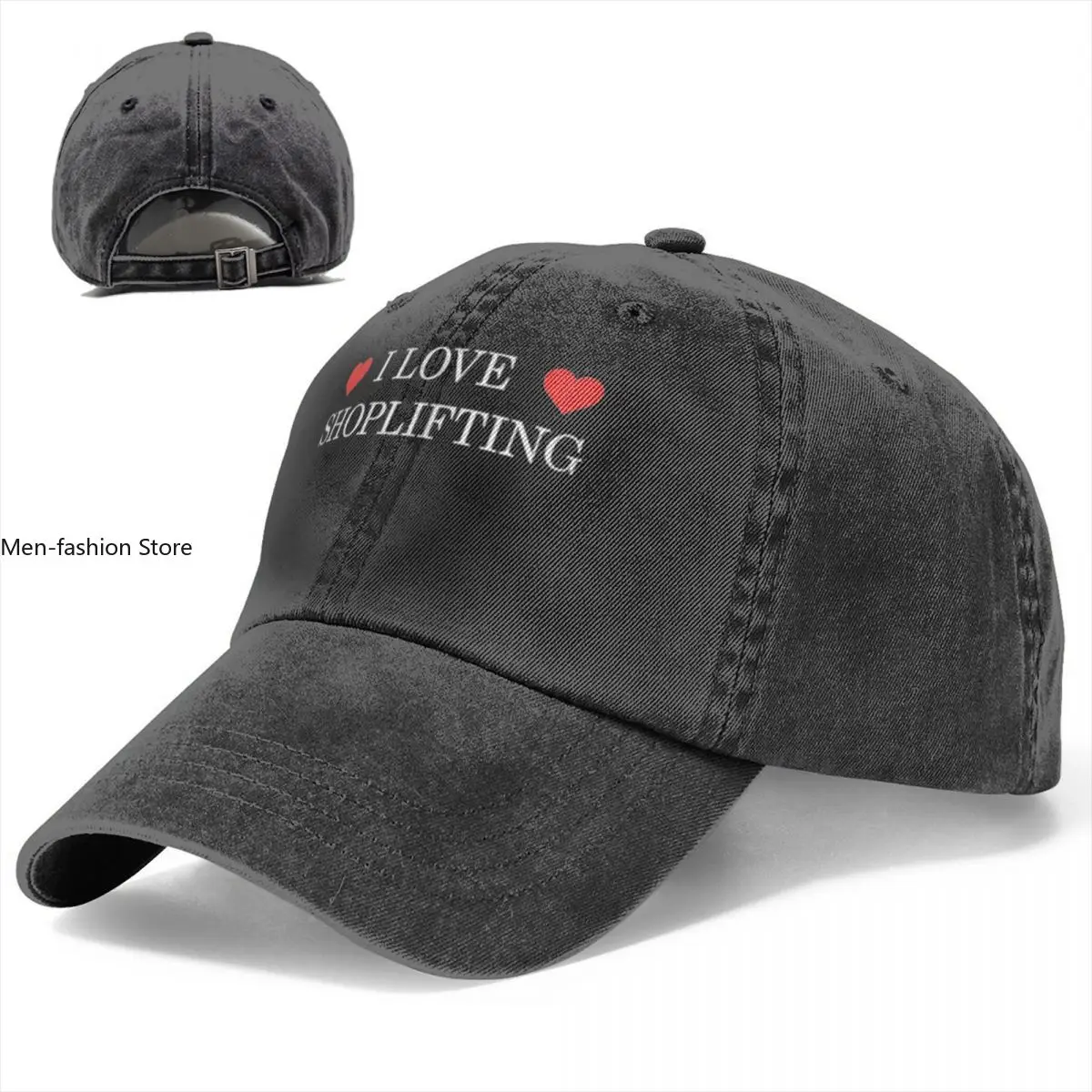 I Love Shoplifting Denim Baseball Cap Funny Quotes Running Hippie Hip Hop Dad Hats Summer Women Men Casual Sun protection Caps