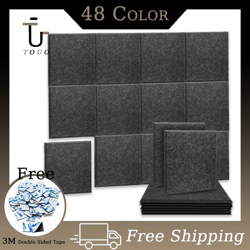 

TOUO Soundproof Wall Panels12 Pcs Bedroom Acoustic Insulation Panels Acoustic Studio Absorption Panel Home Accessories