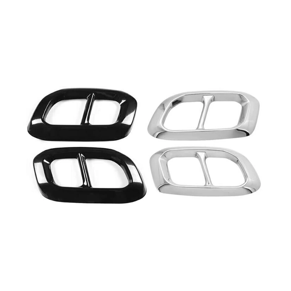 2 Pcs Car Exhaust Muffler Pipe Tip Tailpipe Cover Decoration Trim For Mercedes Benz GLC GLE GLS X253 W167 2020 Stainless Steel