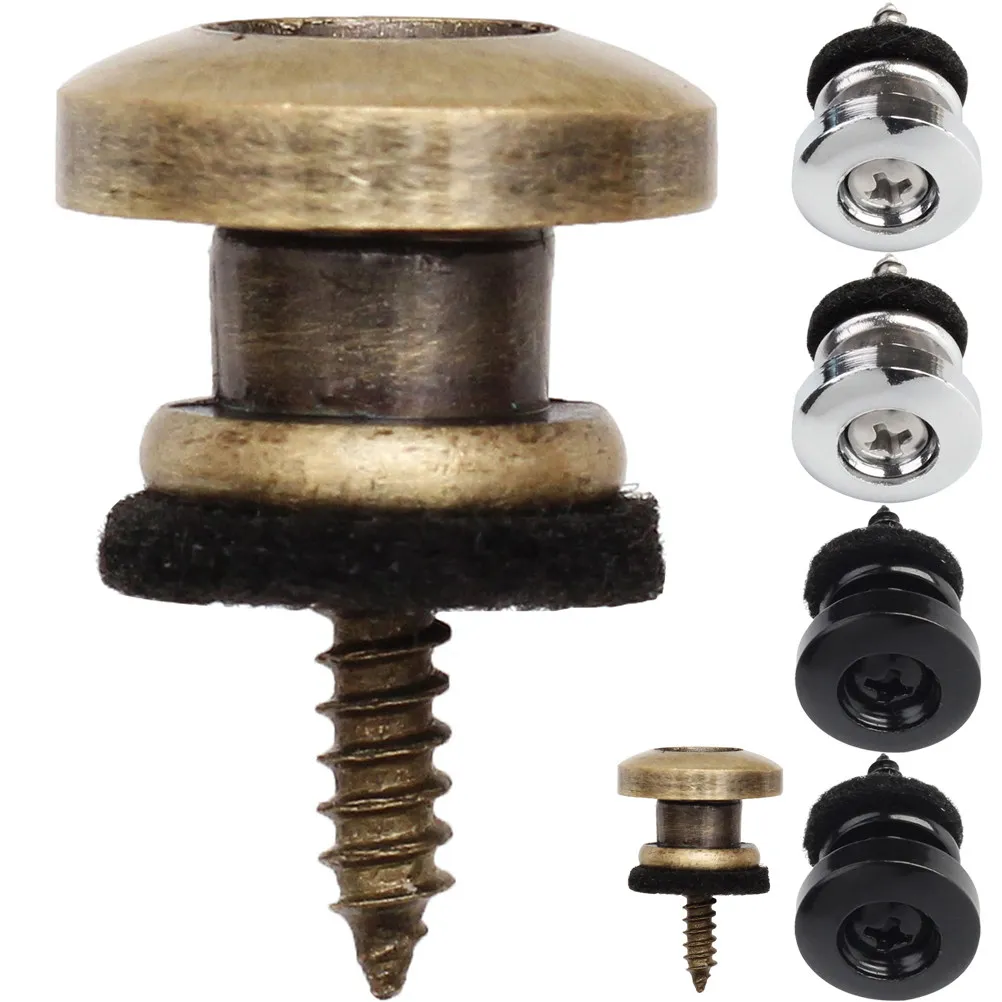 6Pcs Guitar Strap Buttons Smooth Electroplated Finish Easy to Install Strap Retainer System for Electric Acoustic Classical Bass