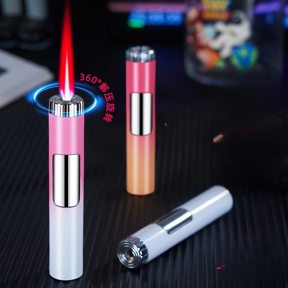

New Creative Rotating Women's Lighter Is Convenient To Carry Compact Cigarette Lighter and High-end Cigarette Accessory