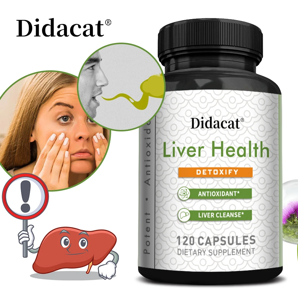 Cápsulas de desintoxicación del hígado, que contienen cardo mariano, protegen la salud de los riñones y el hígado, desintoxicar y promover la piel y la salud digestiva