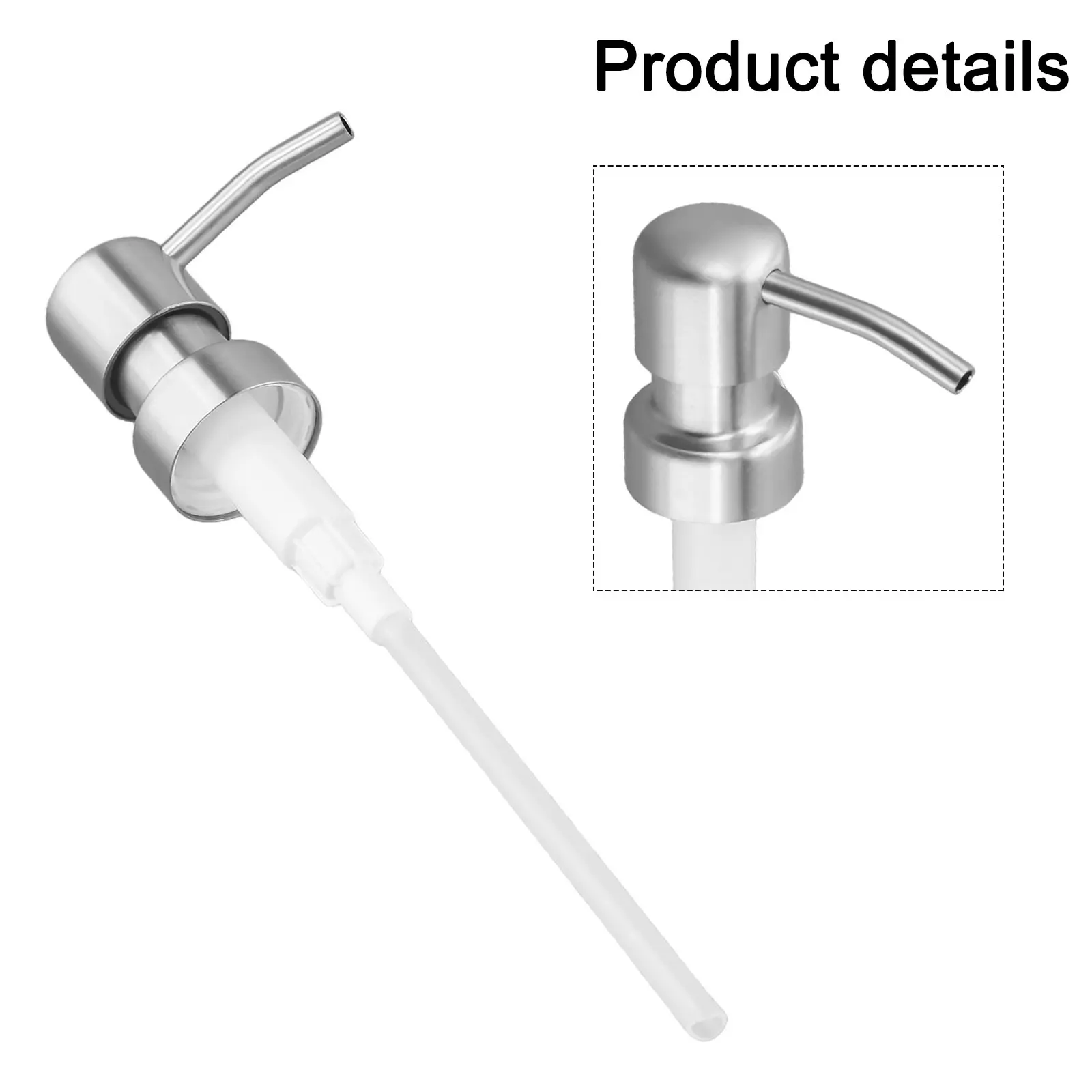 Metal Silver,,Matte Black, Green Patina DIY Soap Pump Liquid Lotion Dispenser Replacement Head Jar Tube For 28/400