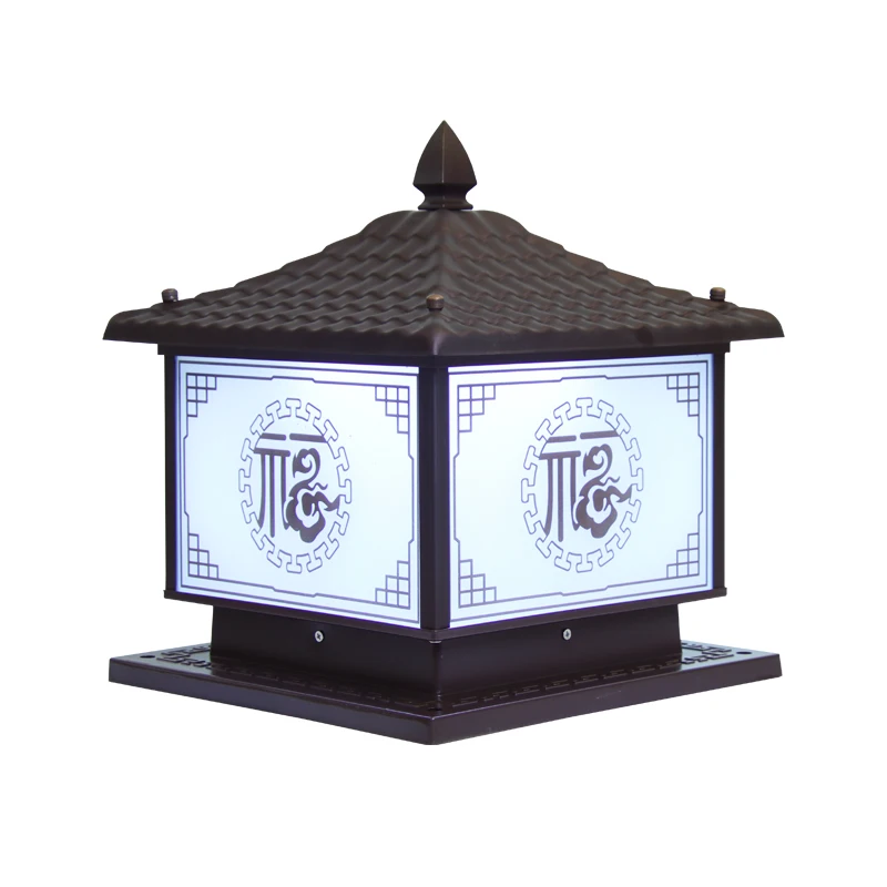 Hongcui Lampade a palo solare per esterni Luci a pilastro cinesi vintage LED impermeabili IP65 per giardino domestico