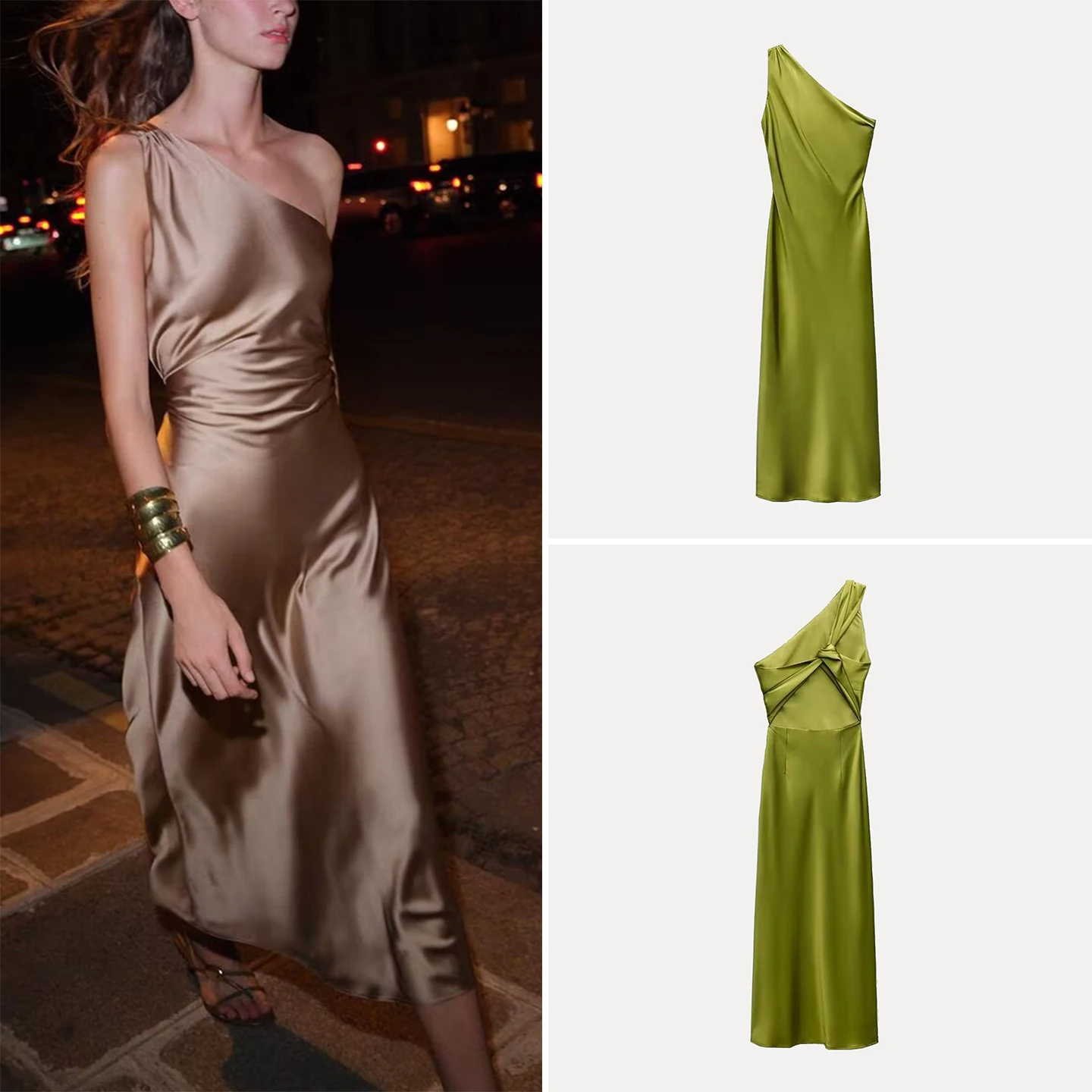 Robe en Satin de soie pour femmes, Design asymétrique, marque Dr Z européenne Sle Svel, usage quotidien