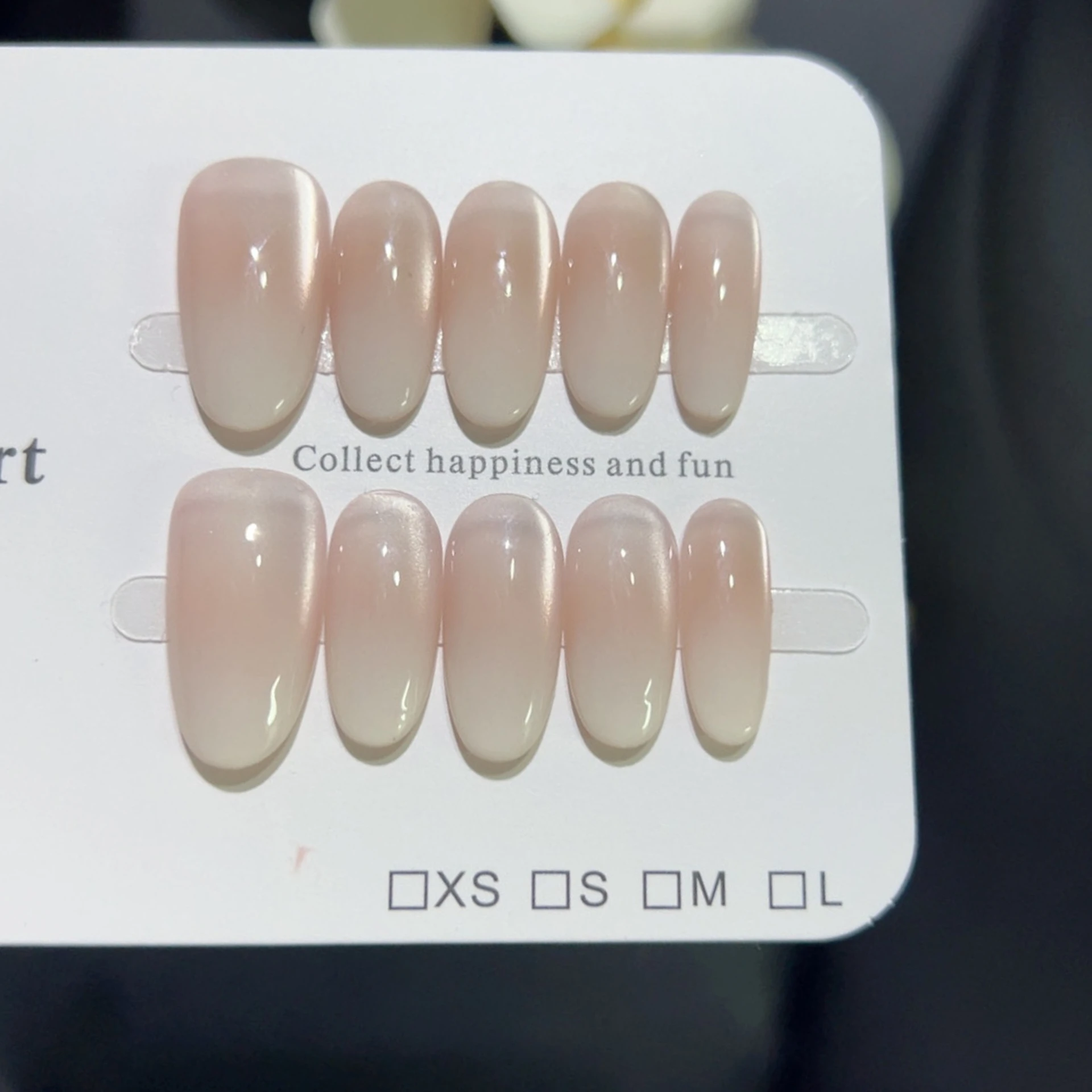 10 szt. Różowe Gradientowe Owalne Sztuczne Paznokcie do Naklejania Efekt Kociego Oka Paznokcie Naklejane Paznokcie Sztuczne Paznokcie 네일팁 Накладные Ногти Uñas