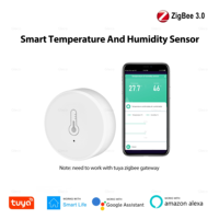 Tuya Zigbee Temperature And Humidity Sensor Smart Home Connected Thermometer Compatible With Smart Life Alexa Google Assistant