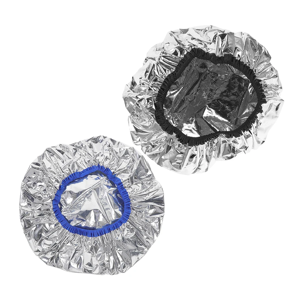 

2 Pcs Aluminum Foil Hair Dye Cap Conditioning Caps Depth Deep Conditioner Heat Hat