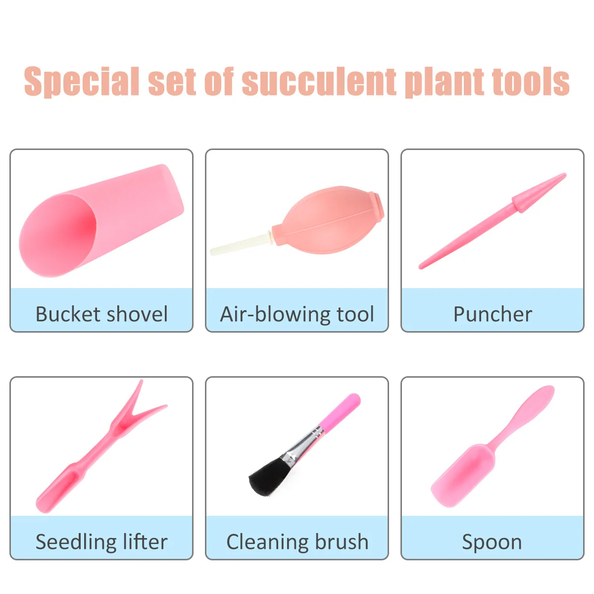 6 قطعة مجموعة أدوات زراعة صغيرة للعصارة مجموعة فرش مجرفة مريحة متينة أدوات حديقة مدمجة لزراعة الشتلات