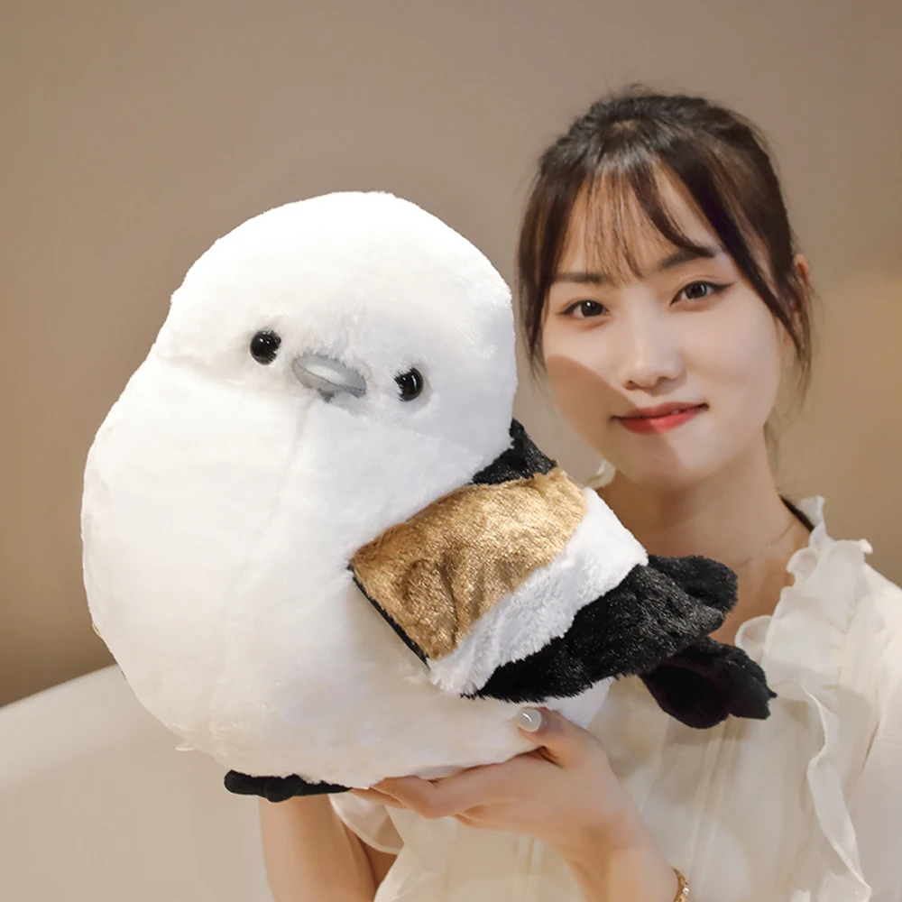 Fluffy Fat Round Sparrow Titmouse Plush Toys Stuffed RealLife Animal Tit Doll Soft Bird Pillow Fluffy Gifts for Kids Girls