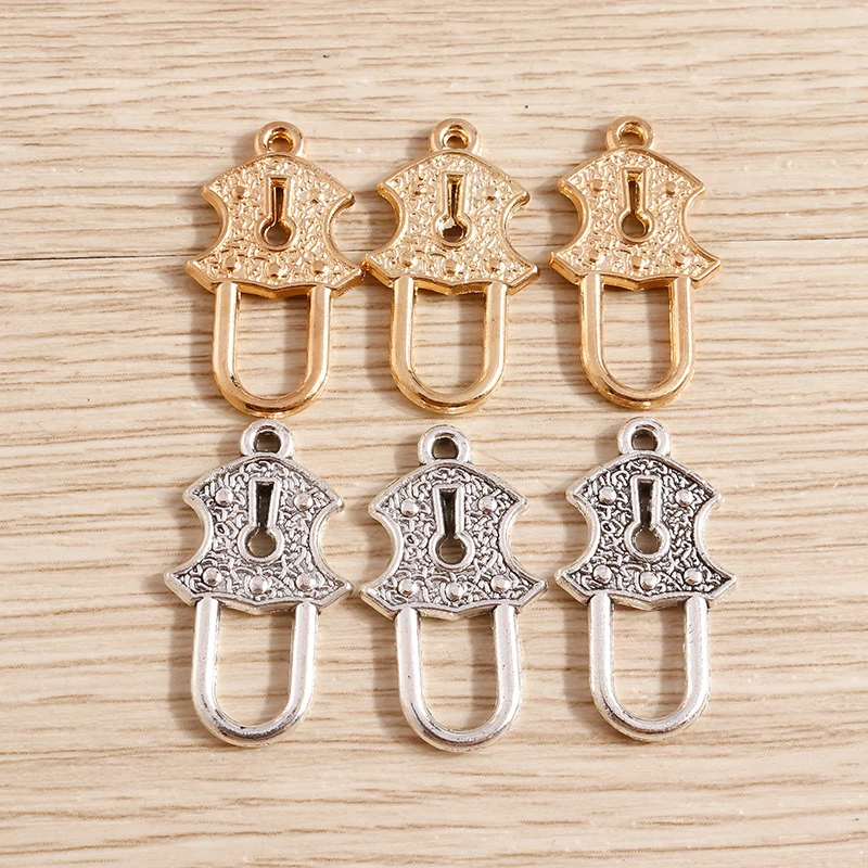 Tusember 20 Stück 14*24mm Metall-Schlüsselanhänger in Gold- und Silberfarbe für Anhänger, Halsketten, Ohrringe, handgefertigtes DIY-Schmuckzubehör – Detail 6