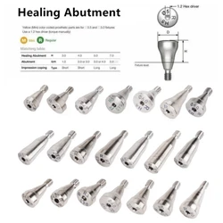 2pcs Dental Healing Abutment Gingival Former for Osstem Healing Base Transfer Rod Regular Titanium Healing Abutment Implant Tool