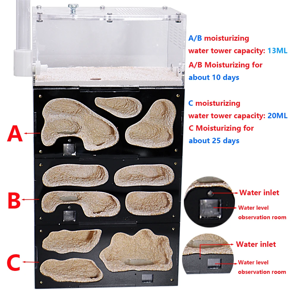 Acrylic Ant Farm Infinite Splicing Ant Nest Temperature Control Concrete Insect House Colony Drinker Anthill Kit Accessories