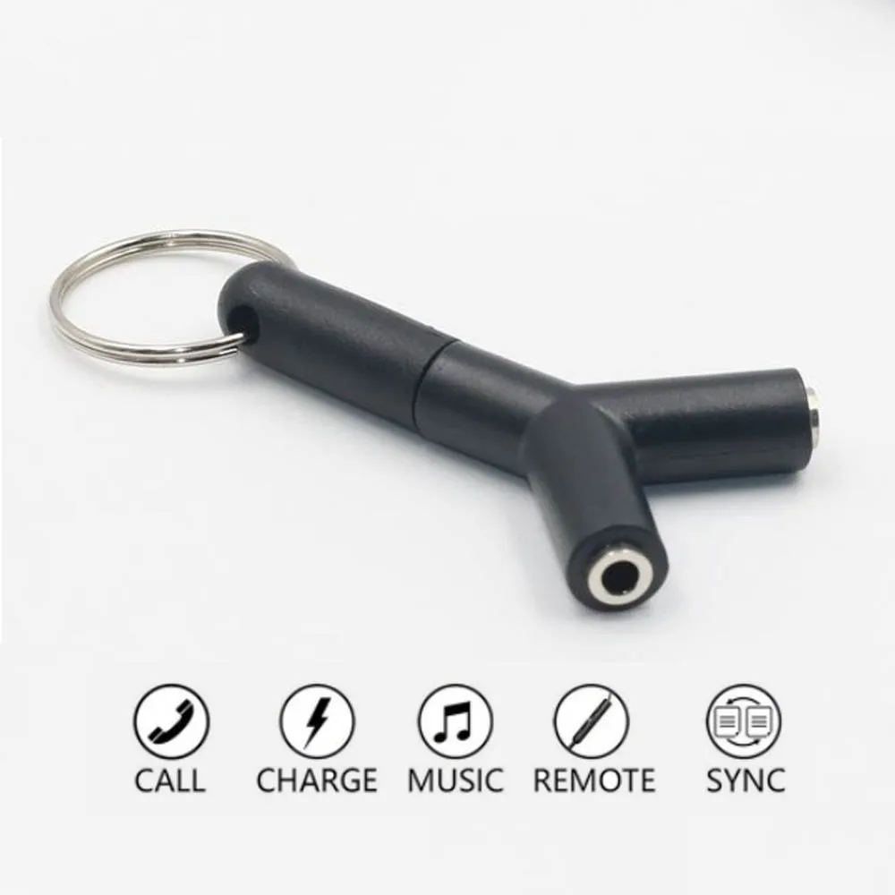 Mini Y/U Shape Two-way Headphones Splitter 3.5mm Double Jack Audio Headset Adapter Connector Converter Mobile Phone Accessories