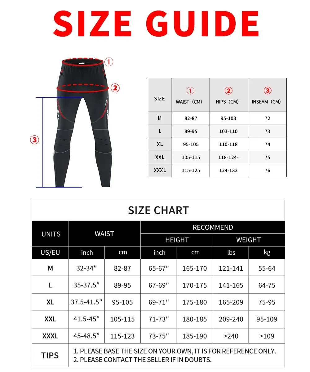 Zimowe spodnie rowerowe WOSAWE Ciepłe spodnie termiczne spodnie rowerowe z polaru